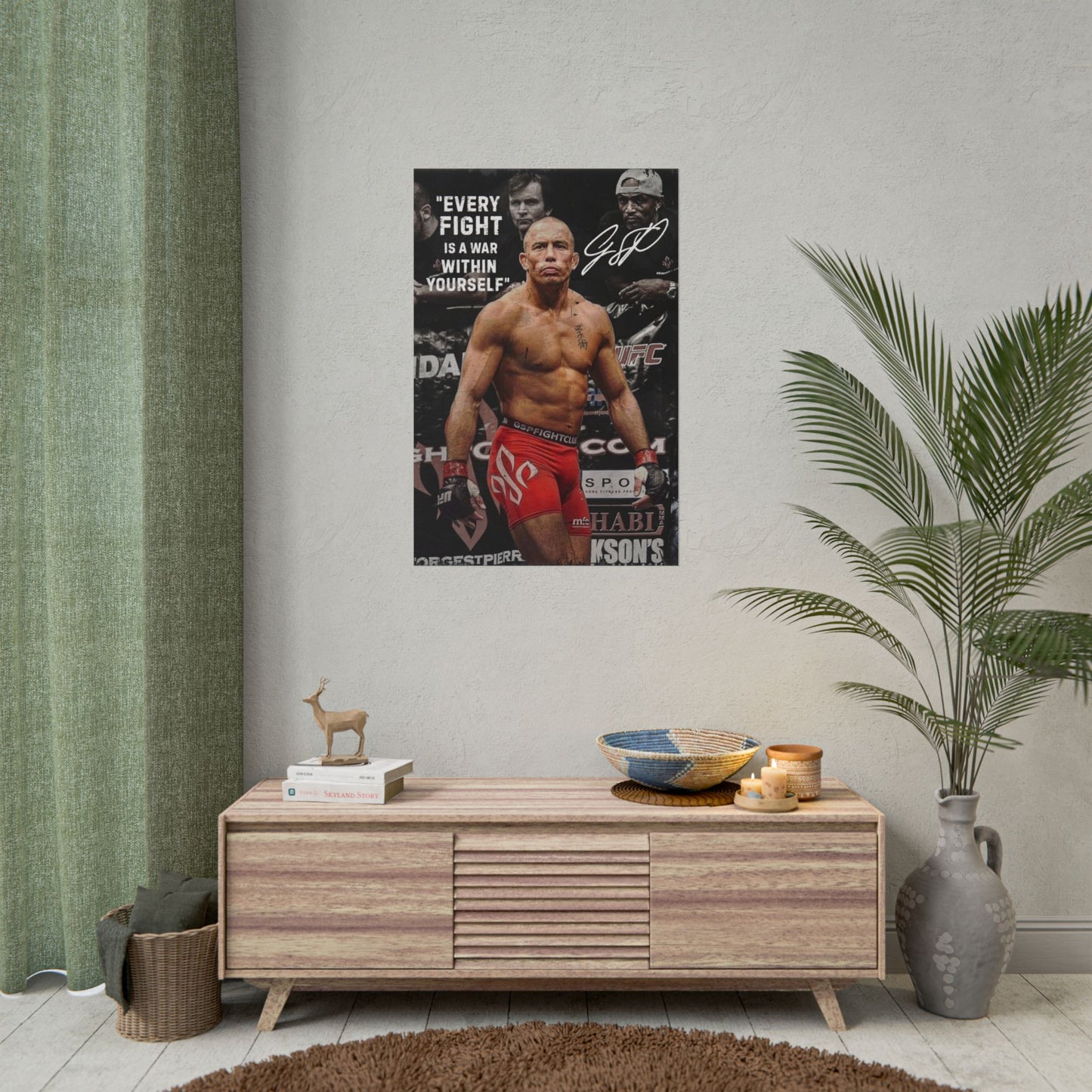 GSP Poster, Motivational George's St Pierre UFC MMA Gift for Men, Rolled Posters, Wall Decor, Home Gym Art, Fitness Inspiration, Fighter Fan