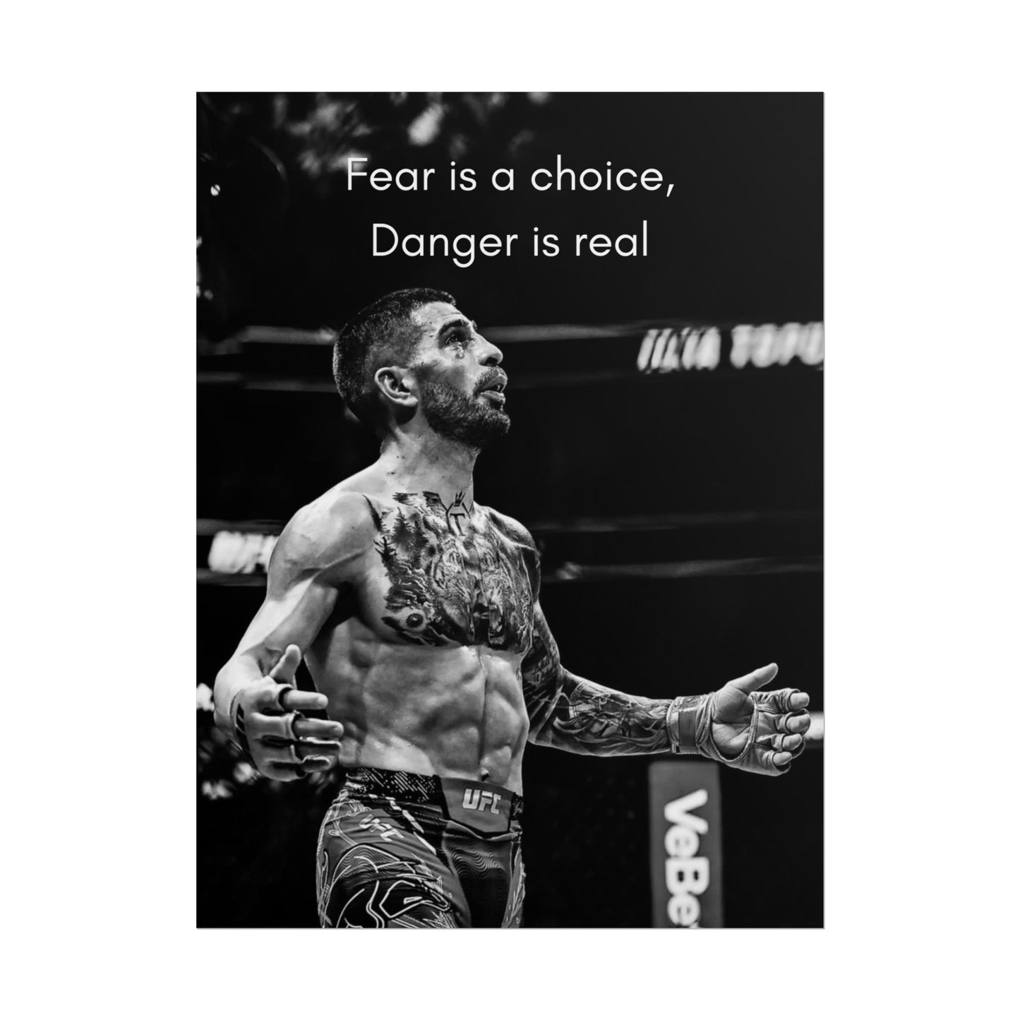 ILIA TOPURIA POSTER - FEAR IS A CHOICE, DANGER IS REAL