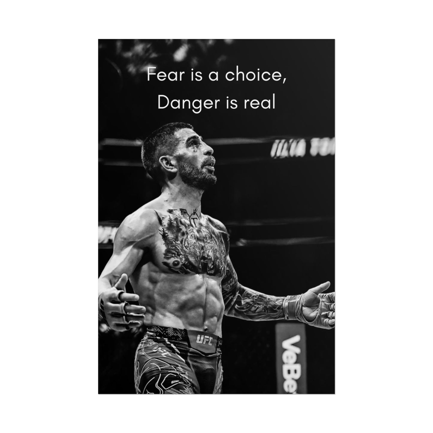 ILIA TOPURIA POSTER - FEAR IS A CHOICE, DANGER IS REAL