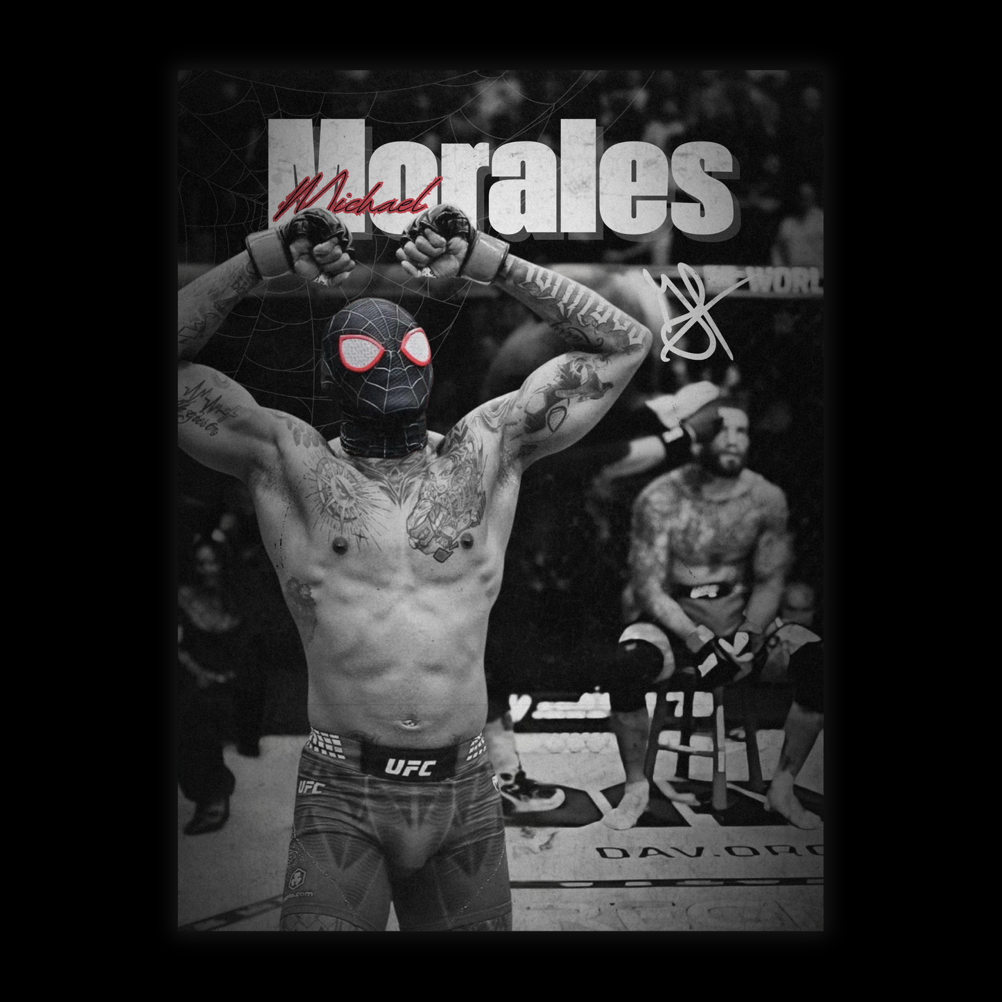 Michael Morales UFC  Poster Rolled Undefeated Posters | MMA Room Decor Spider-Man Man Cave