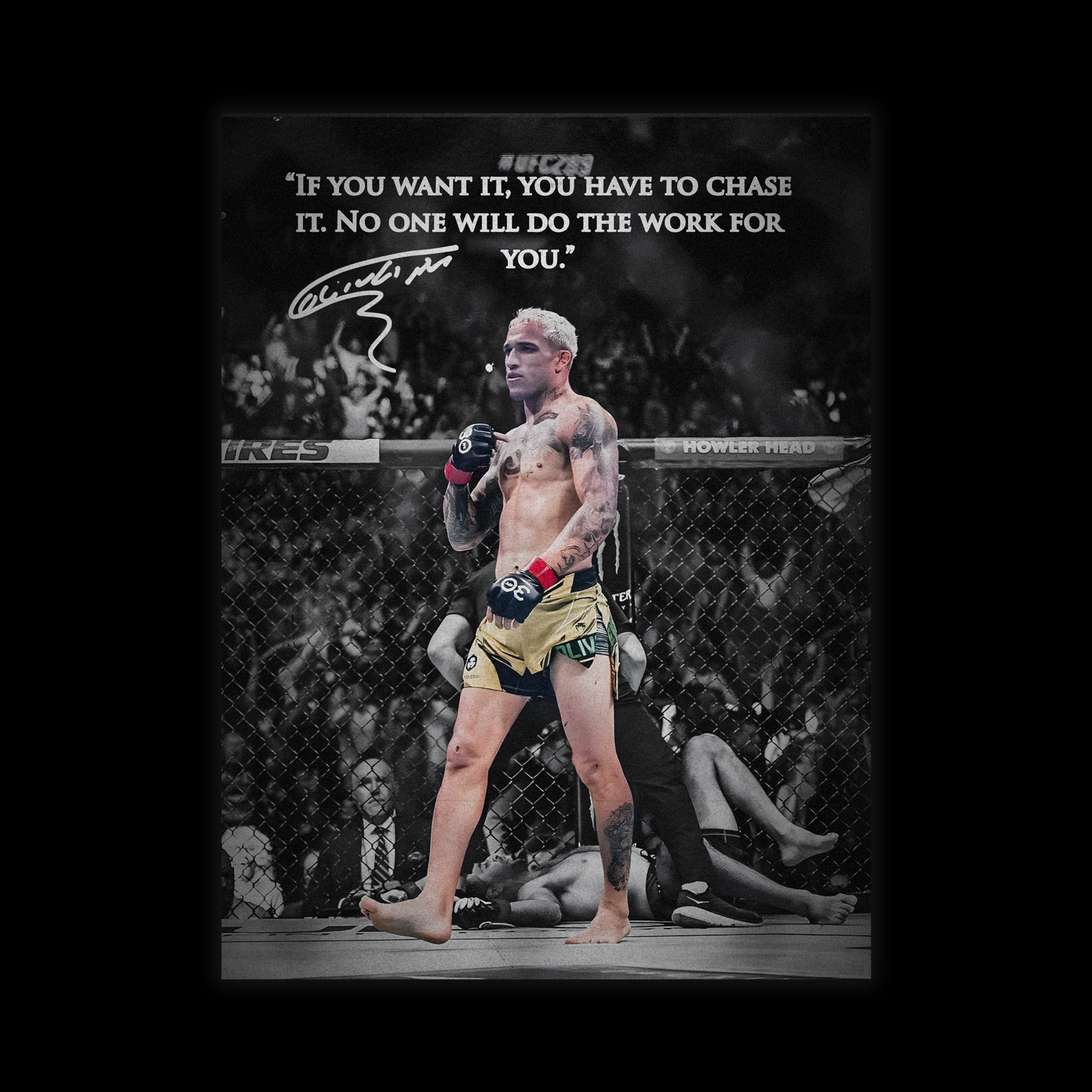 Charles Oliveira Motivation Poster Rolled Poster | UFC Brazil MMA Wall Decor