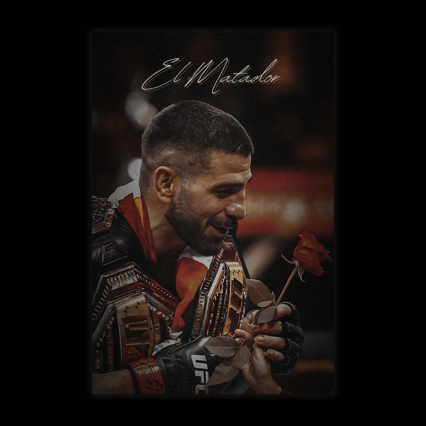 Ilia Topuria Poster El Matador UFC Spain MMA Gift for Men Man Cave Dorm Decor, Rolled Wall Art Print, Fighter Fan Birthday Present, Home