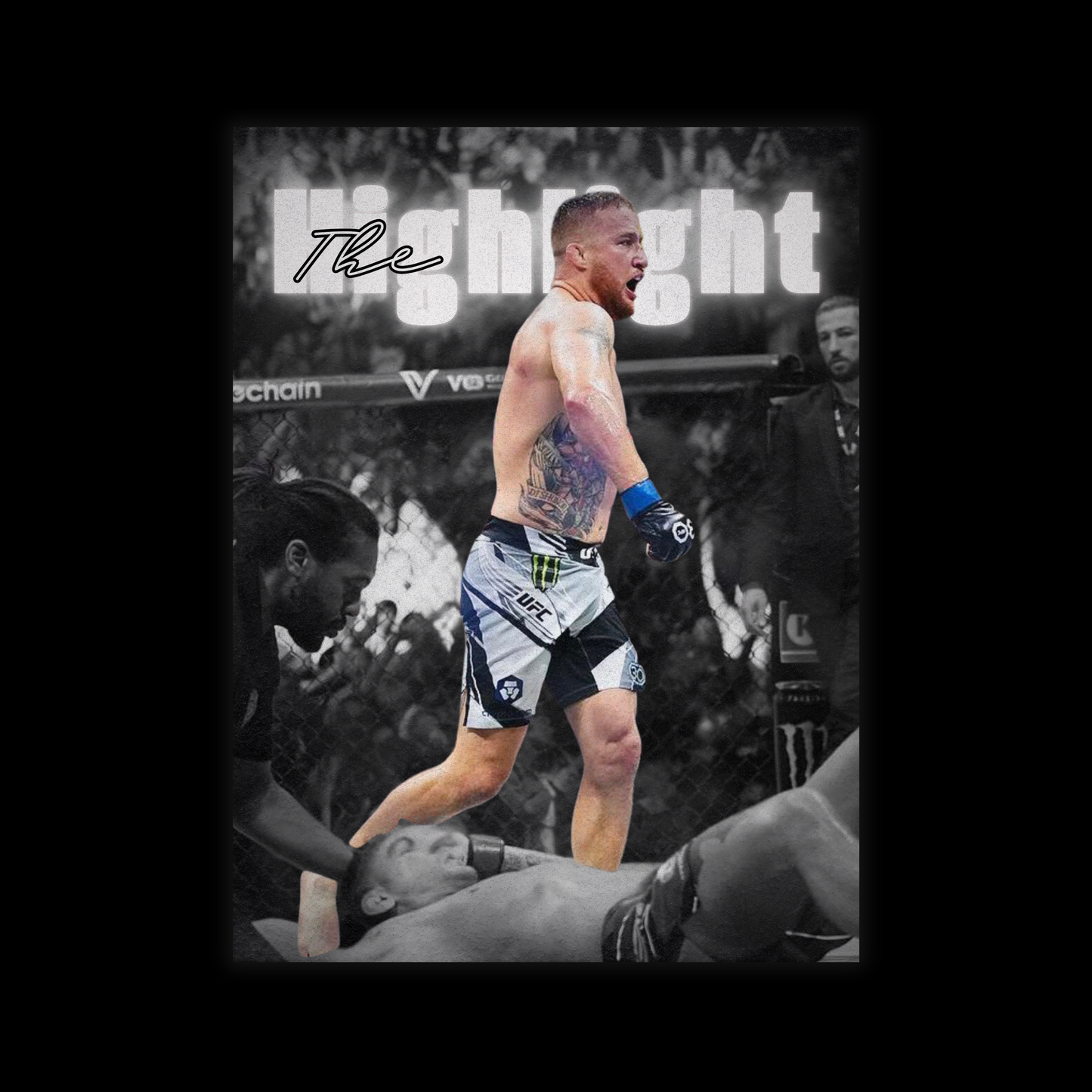 Justin Gaethje Poster The Highlight UFC MMA Room Decor, Fight Fan Gift for Men, Rolled Wall Art, Sports Decor, Man Cave Decoration, Fighter