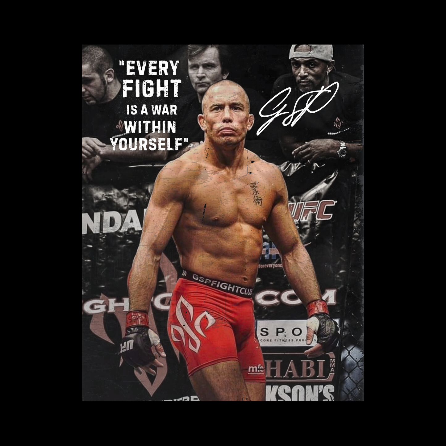 GSP Poster, Motivational George's St Pierre UFC MMA Gift for Men, Rolled Posters, Wall Decor, Home Gym Art, Fitness Inspiration, Fighter Fan